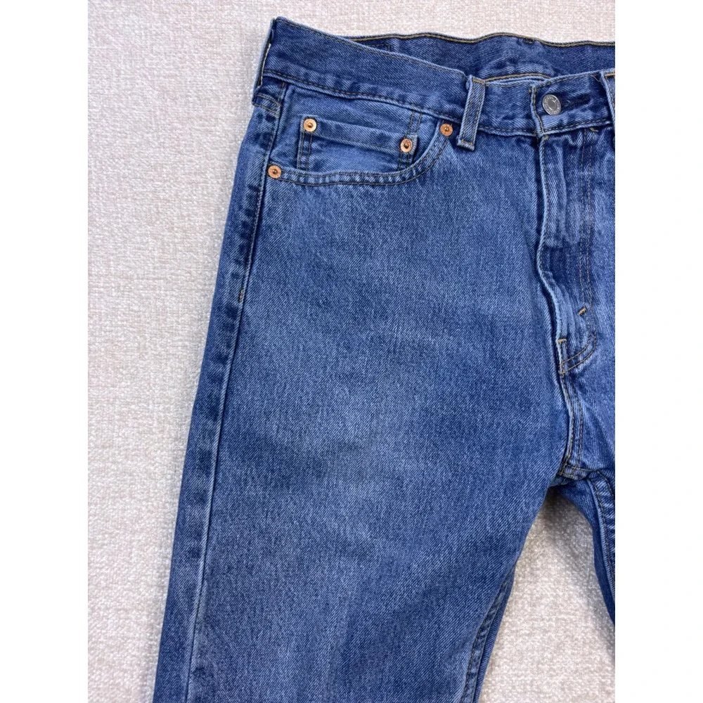 Levis 505 Regular Fit Straight Leg Jeans Mens 33x30 Blue Denim 00505-4891